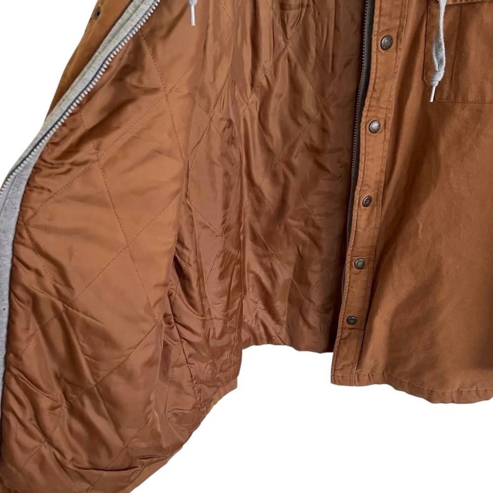 Dickies Tan Quilted Hooded Shirt Jacket XL - Picture 9 of 11